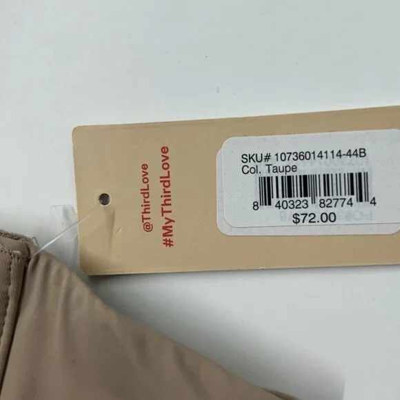 NEW Third Love Classic Unlined Bra Women’s Size 44B Taupe ThirdLove - Picture 5 of 9